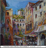 From The Corner of My Eye, Street of Rome-3, Oil on Canvas